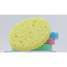 Round cellulose sponge for exfoliating pad